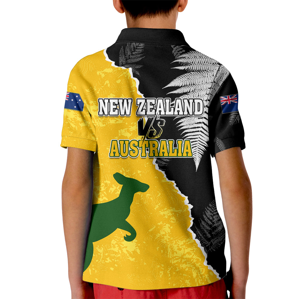 Australia Rugby Mix New Zealands Rugby Kid Polo Shirt Wallabies Versus Silver Fern Sporty Basic - Vibe Hoodie Shop