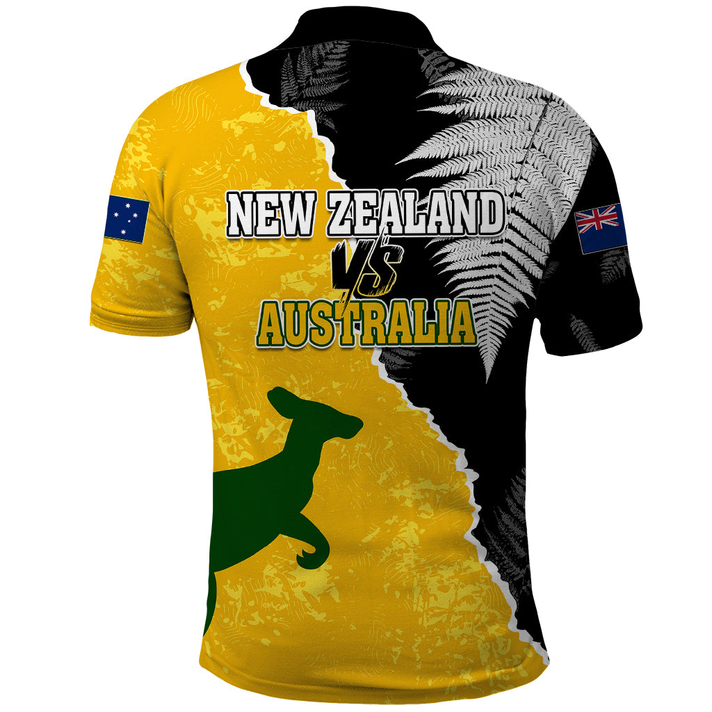 Australia Rugby Mix New Zealands Rugby Polo Shirt Wallabies Versus Silver Fern Sporty Basic - Vibe Hoodie Shop