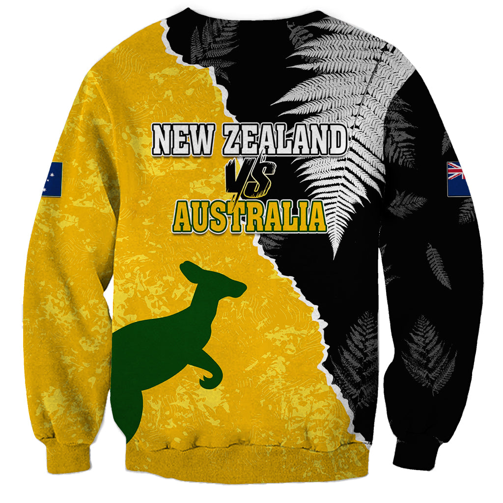 Australia Rugby Mix New Zealands Rugby Sweatshirt Wallabies Versus Silver Fern Sporty Basic - Vibe Hoodie Shop