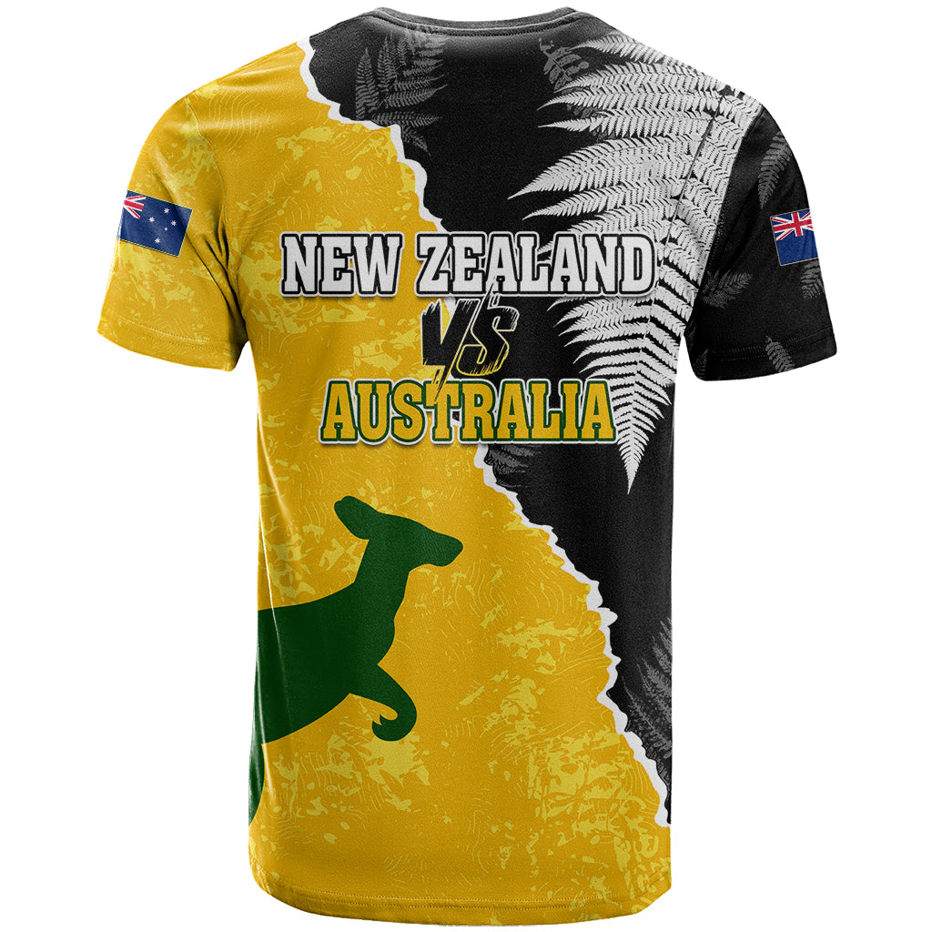 Australia Rugby Mix New Zealands Rugby T Shirt Wallabies Versus Silver Fern Sporty Basic - Vibe Hoodie Shop