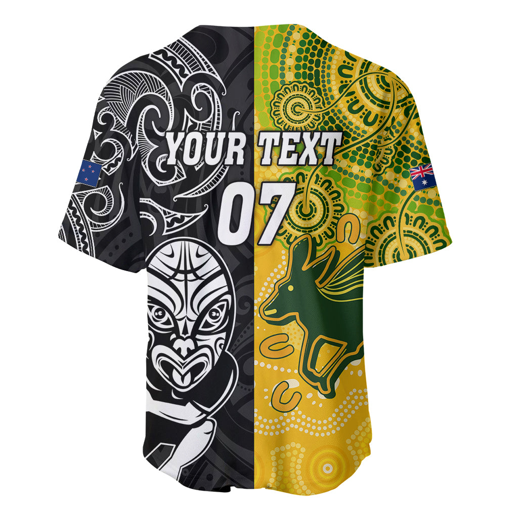 Personalised Australia Rugby Mix New Zealands Rugby Baseball Jersey Indigenous Half-Half Style - Vibe Hoodie Shop