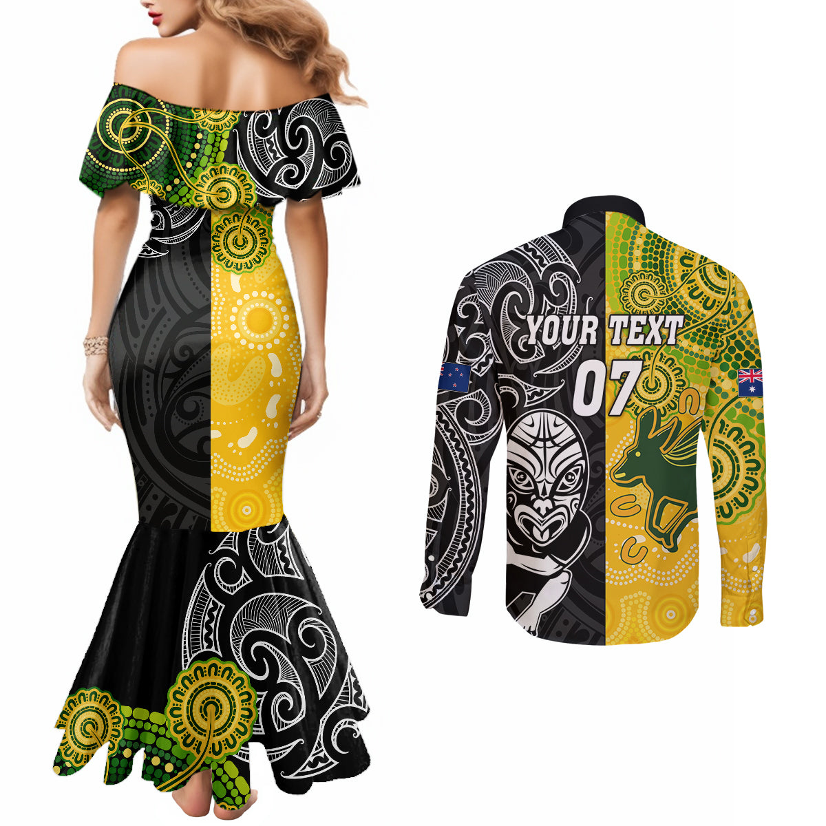 personalised-australia-rugby-mix-new-zealands-rugby-couples-matching-mermaid-dress-and-long-sleeve-button-shirts-indigenous-half-half-style