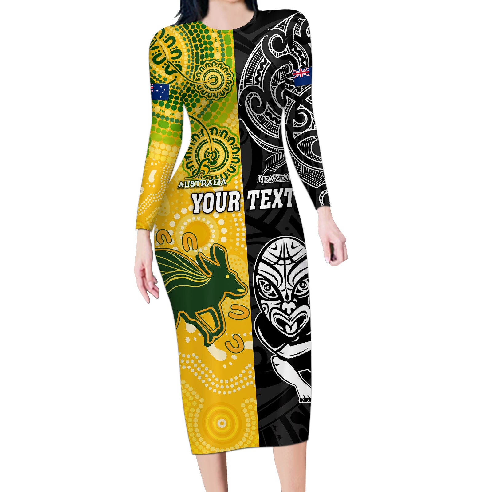 personalised-australia-rugby-mix-new-zealands-rugby-long-sleeve-bodycon-dress-indigenous-half-half-style