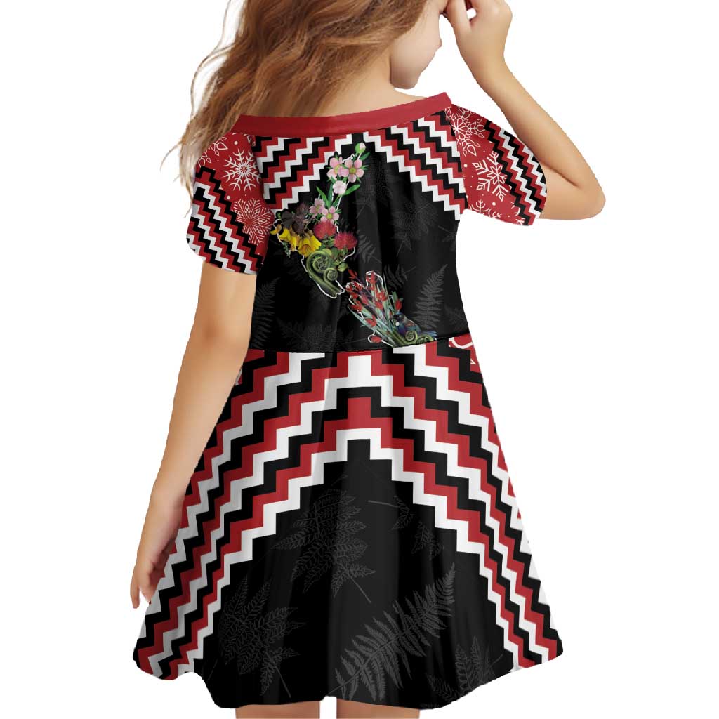 New Zealand Christmas Taniko Poutama Family Matching Mermaid Dress and Hawaiian Shirt Flora Map with Birds - Vibe Hoodie