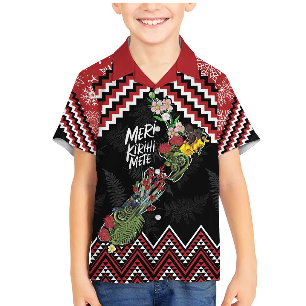 New Zealand Christmas Taniko Poutama Family Matching Mermaid Dress and Hawaiian Shirt Flora Map with Birds - Vibe Hoodie