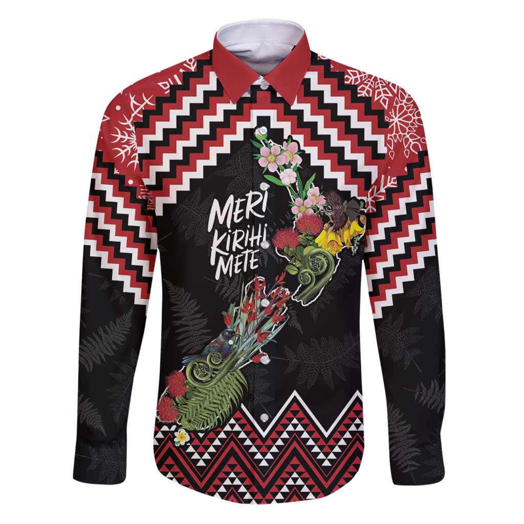 New Zealand Christmas Taniko Poutama Family Matching Puletasi and Hawaiian Shirt Flora Map with Birds - Vibe Hoodie