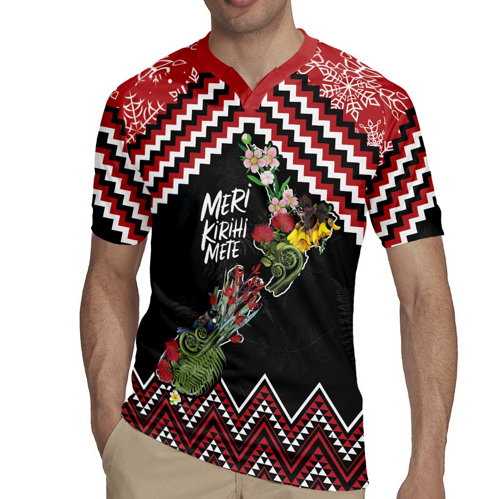 New Zealand Christmas Taniko Poutama Rugby Jersey Flora Map with Birds - Vibe Hoodie
