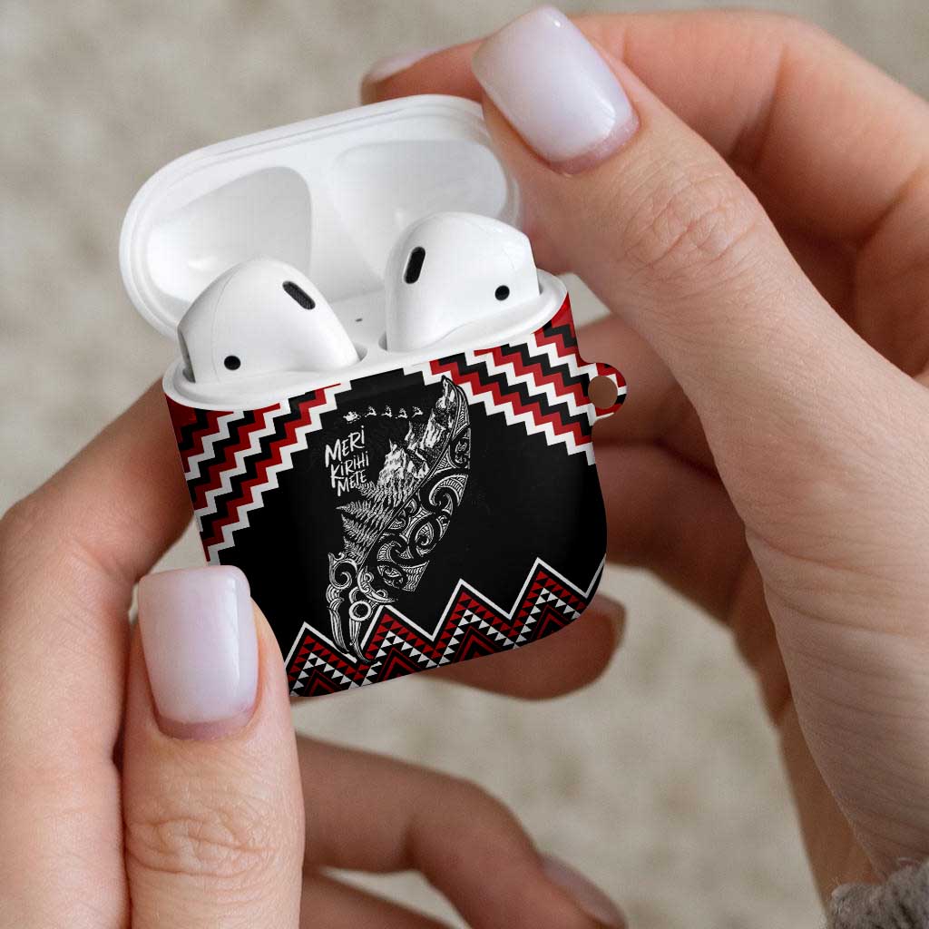 New Zealand Christmas Taniko Poutama AirPods Case Mountainscape Maori Fern - Vibe Hoodie