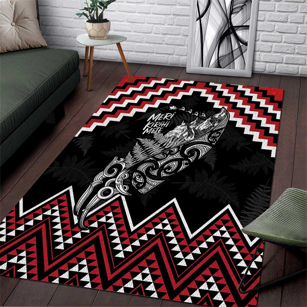 New Zealand Christmas Taniko Poutama Area Rug Mountainscape Maori Fern - Vibe Hoodie