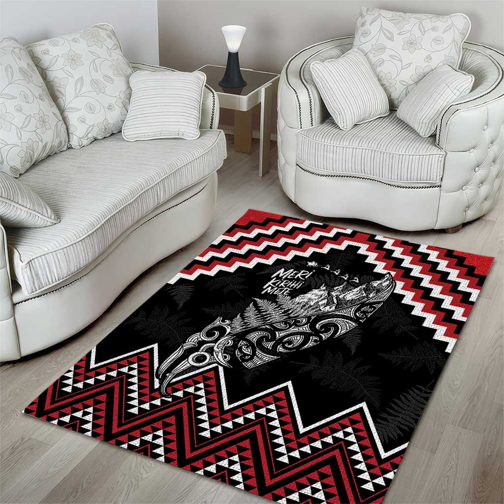 New Zealand Christmas Taniko Poutama Area Rug Mountainscape Maori Fern - Vibe Hoodie