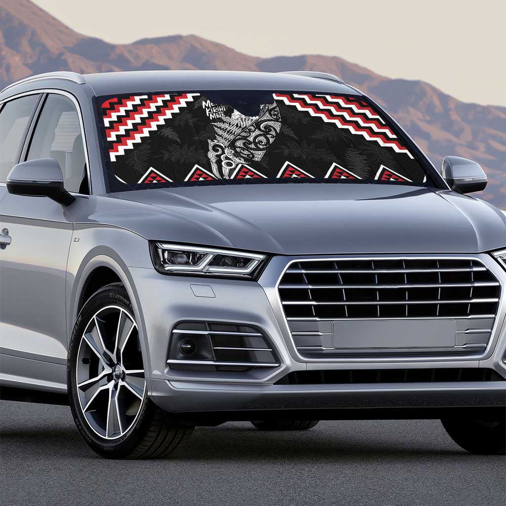 New Zealand Christmas Taniko Poutama Auto Sun Shade Mountainscape Maori Fern - Vibe Hoodie