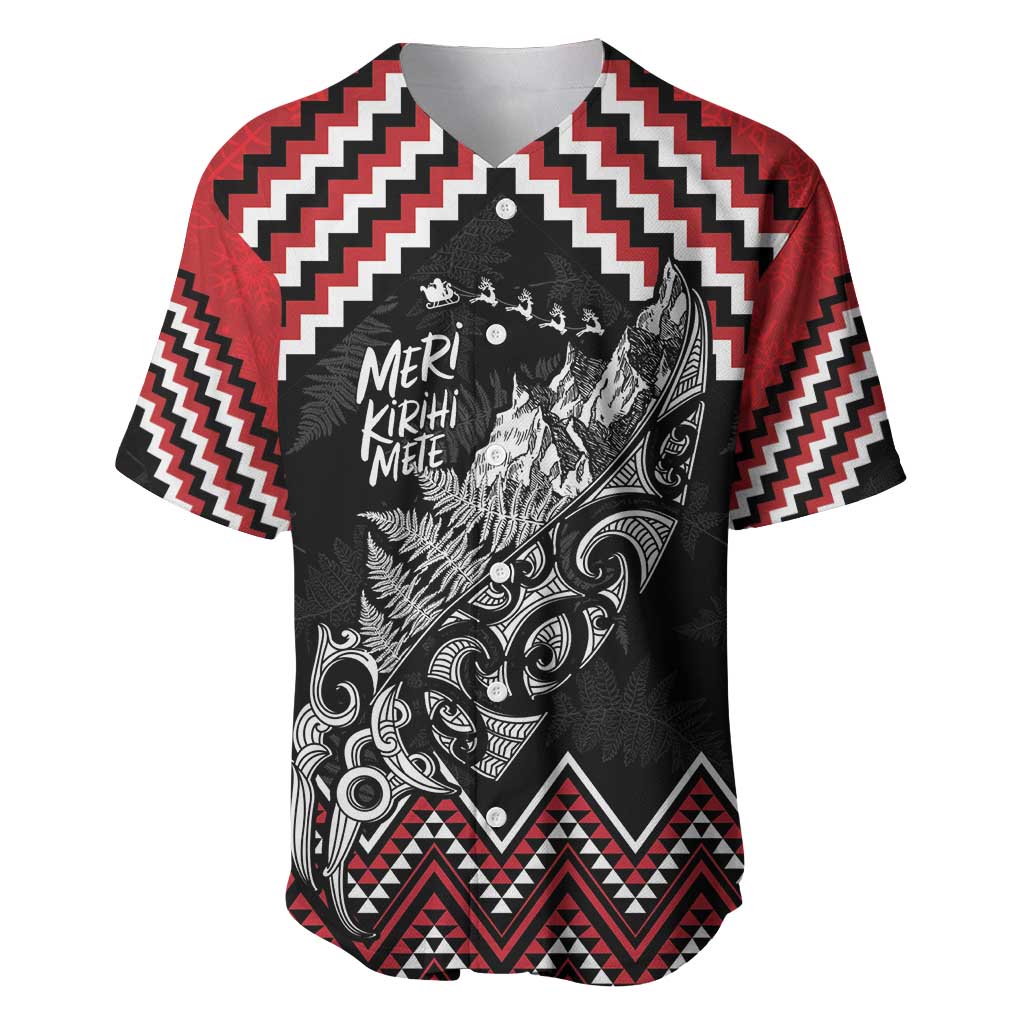 New Zealand Christmas Taniko Poutama Baseball Jersey Mountainscape Maori Fern - Vibe Hoodie