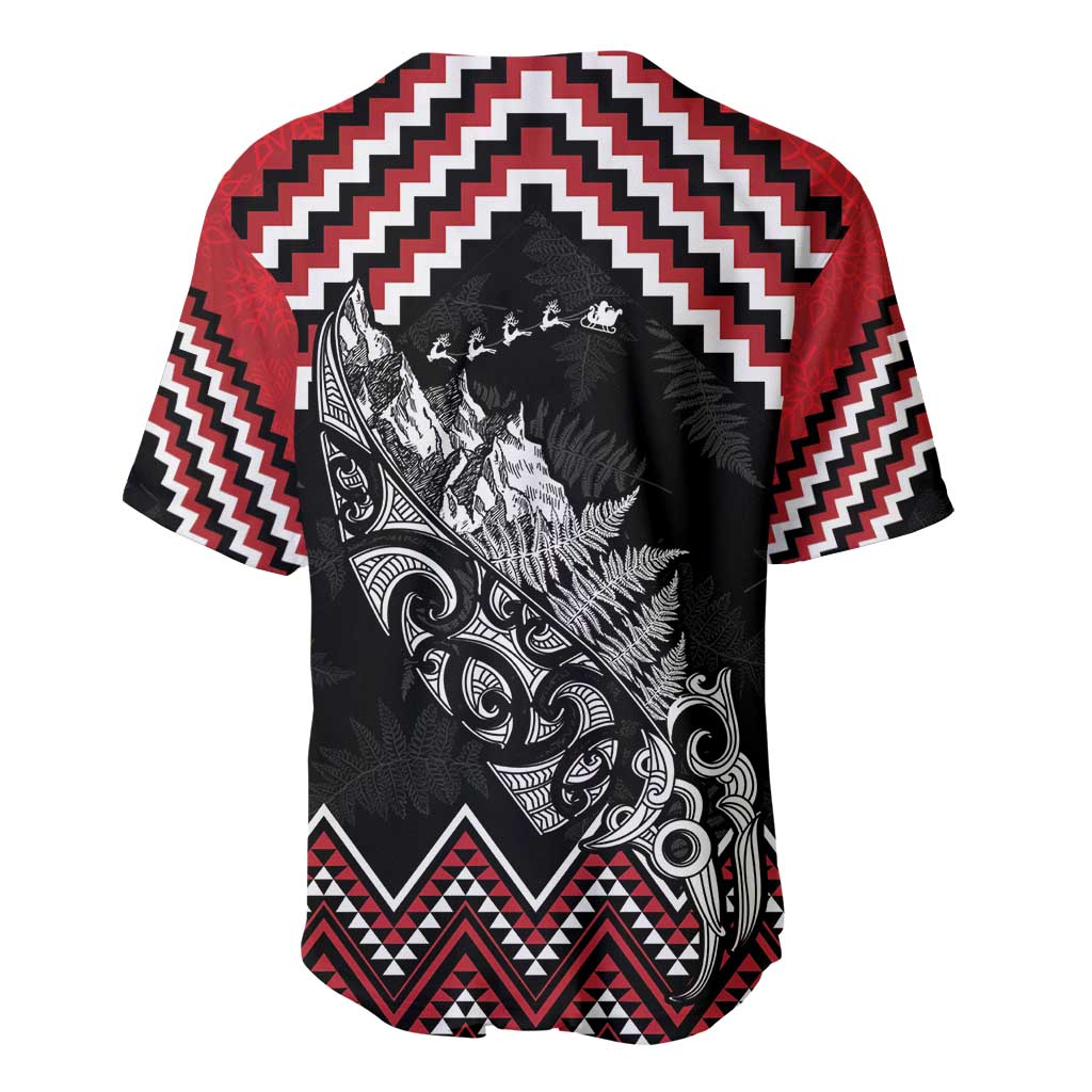 New Zealand Christmas Taniko Poutama Baseball Jersey Mountainscape Maori Fern - Vibe Hoodie