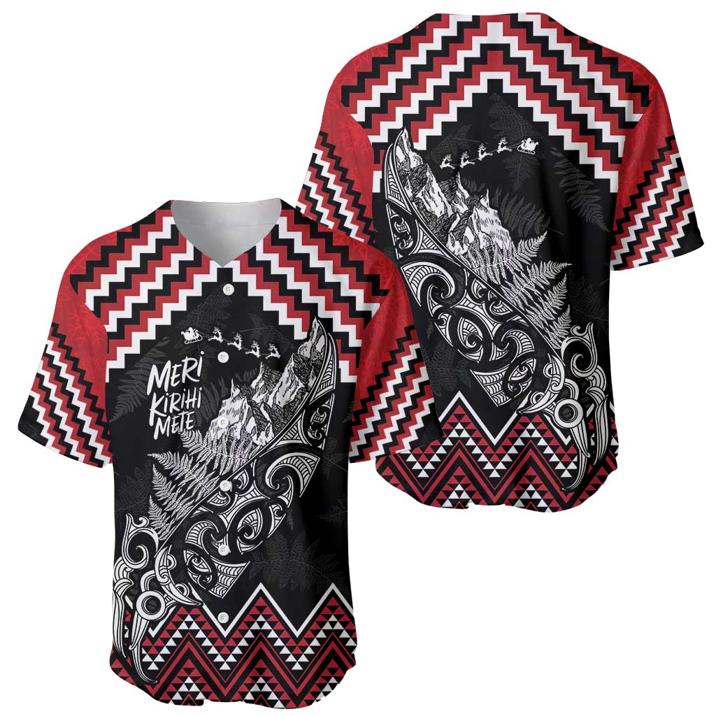 New Zealand Christmas Taniko Poutama Baseball Jersey Mountainscape Maori Fern - Vibe Hoodie