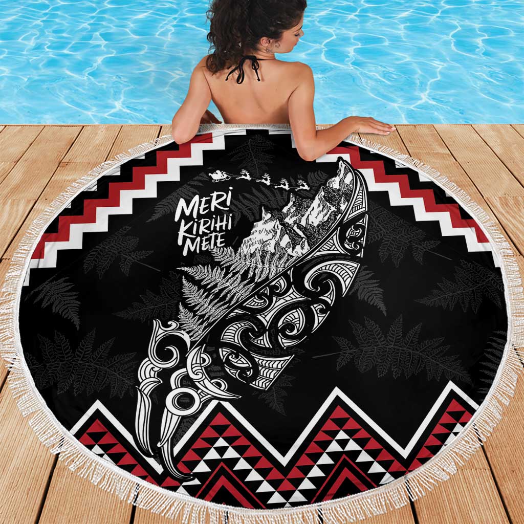 New Zealand Christmas Taniko Poutama Beach Blanket Mountainscape Maori Fern - Vibe Hoodie