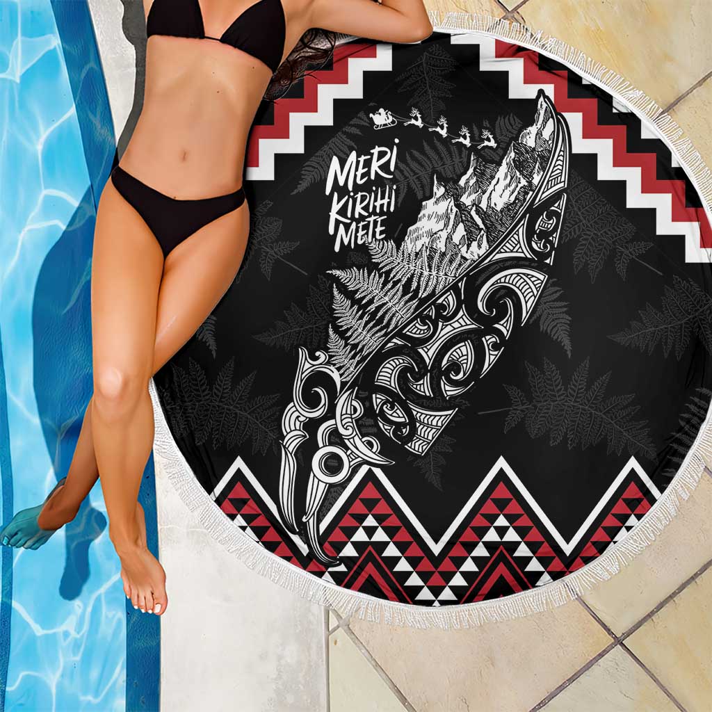 New Zealand Christmas Taniko Poutama Beach Blanket Mountainscape Maori Fern - Vibe Hoodie