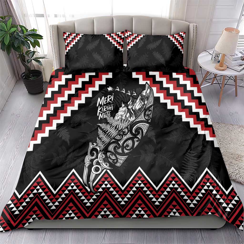 New Zealand Christmas Taniko Poutama Bedding Set Mountainscape Maori Fern - Vibe Hoodie