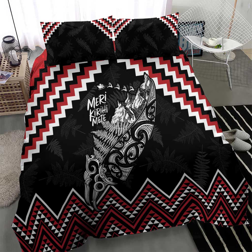 New Zealand Christmas Taniko Poutama Bedding Set Mountainscape Maori Fern - Vibe Hoodie