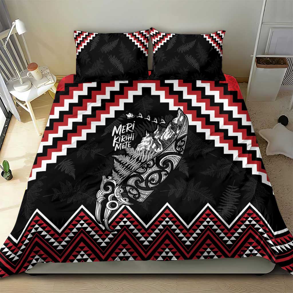 New Zealand Christmas Taniko Poutama Bedding Set Mountainscape Maori Fern - Vibe Hoodie