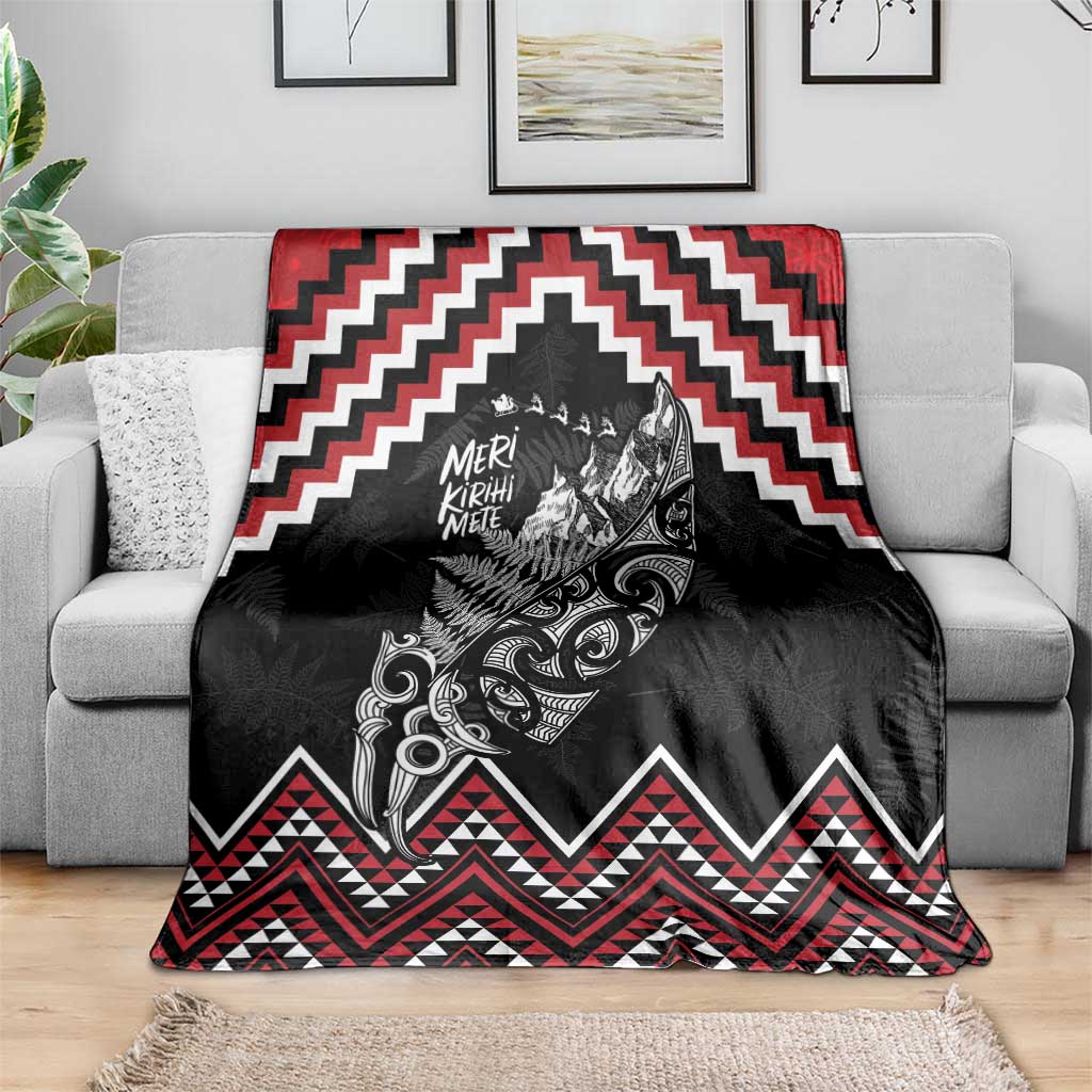 New Zealand Christmas Taniko Poutama Blanket Mountainscape Maori Fern - Vibe Hoodie
