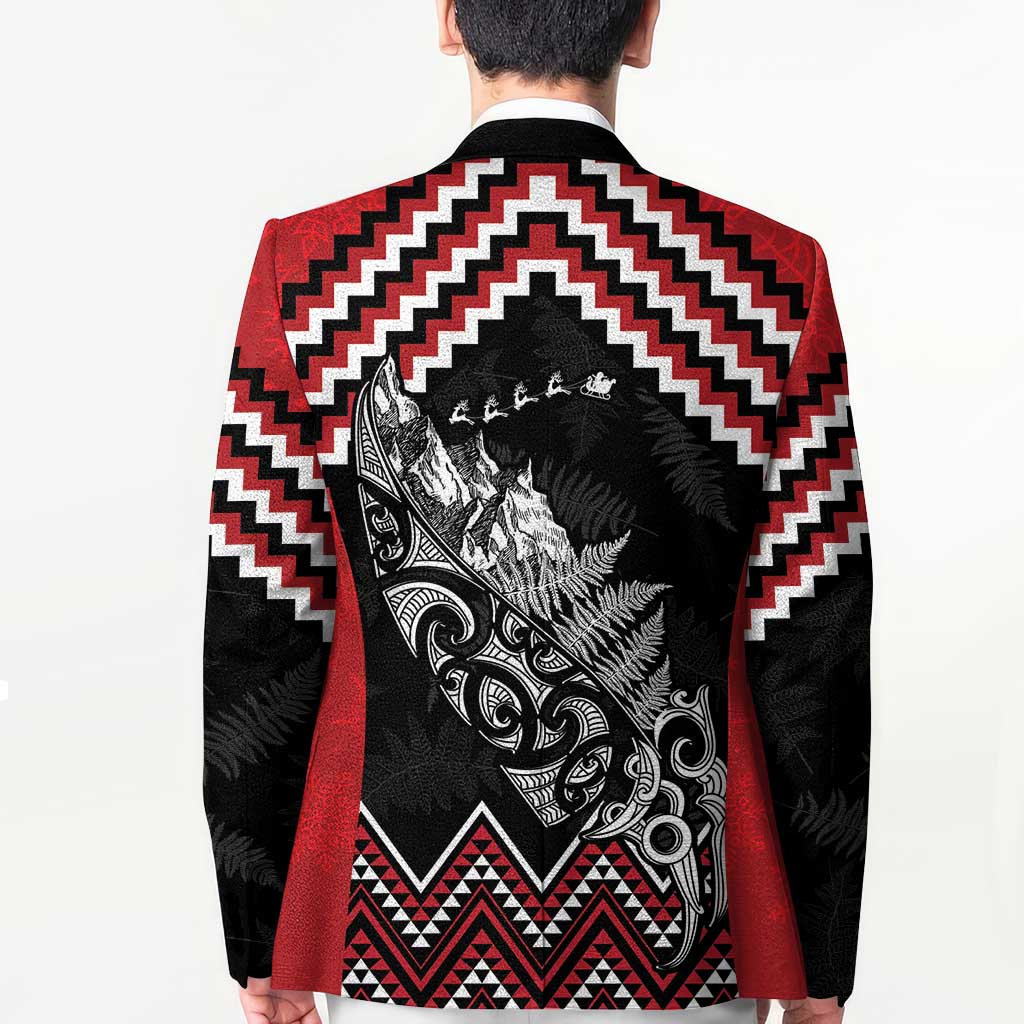 New Zealand Christmas Taniko Poutama Blazer Mountainscape Maori Fern - Vibe Hoodie