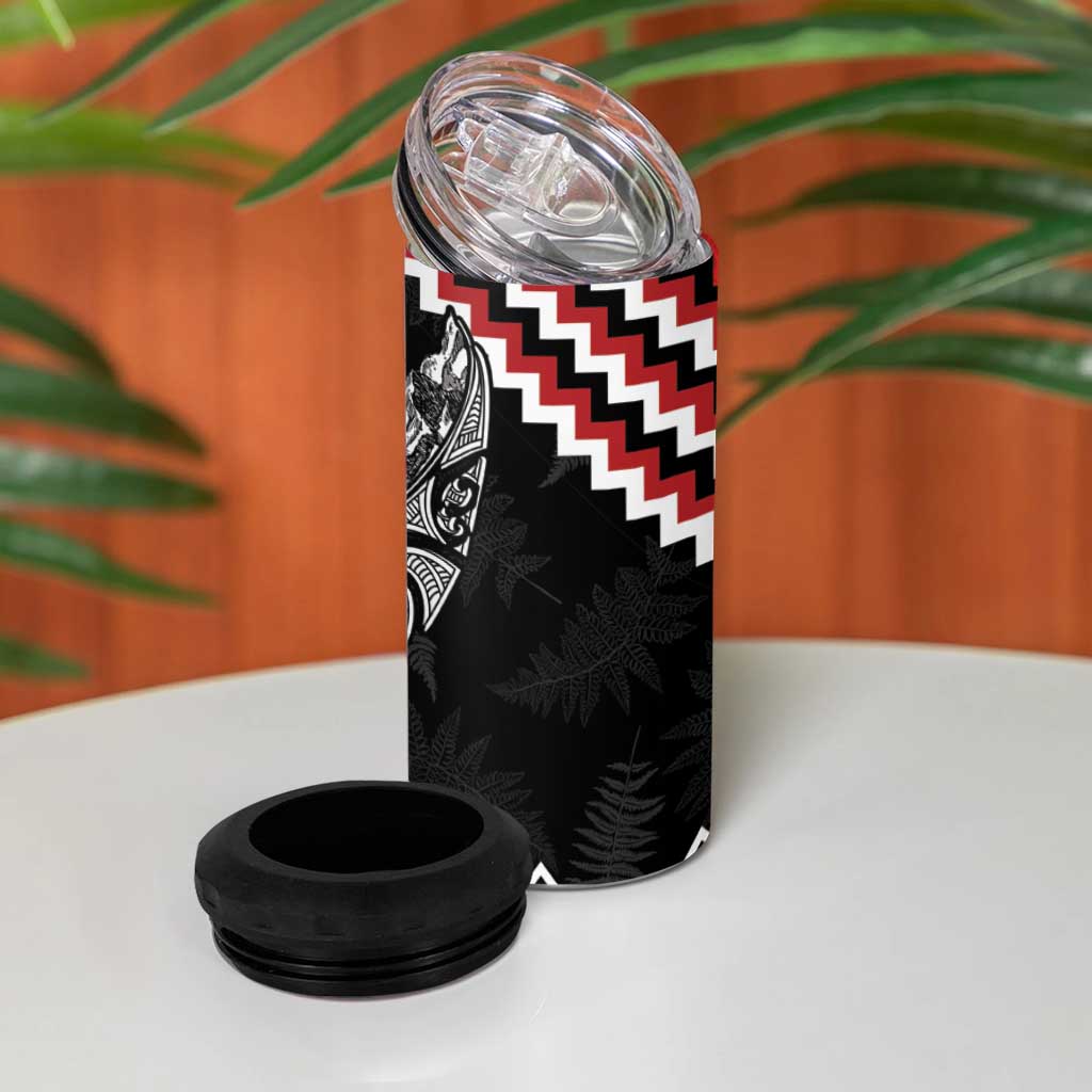 New Zealand Christmas Taniko Poutama 4 in 1 Can Cooler Tumbler Mountainscape Maori Fern - Vibe Hoodie