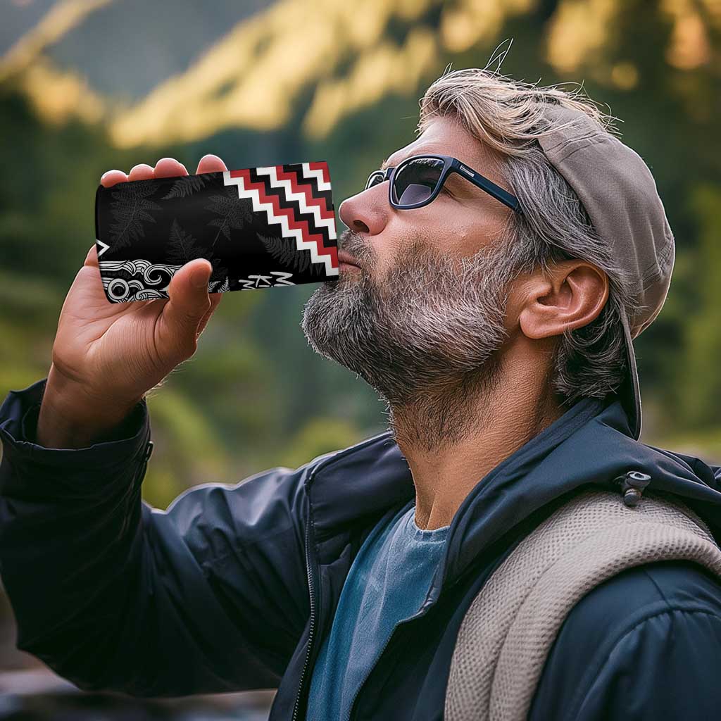 New Zealand Christmas Taniko Poutama 4 in 1 Can Cooler Tumbler Mountainscape Maori Fern - Vibe Hoodie