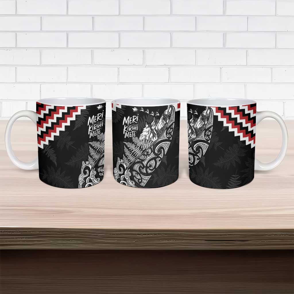 New Zealand Christmas Taniko Poutama Ceramic Mug Mountainscape Maori Fern - Vibe Hoodie