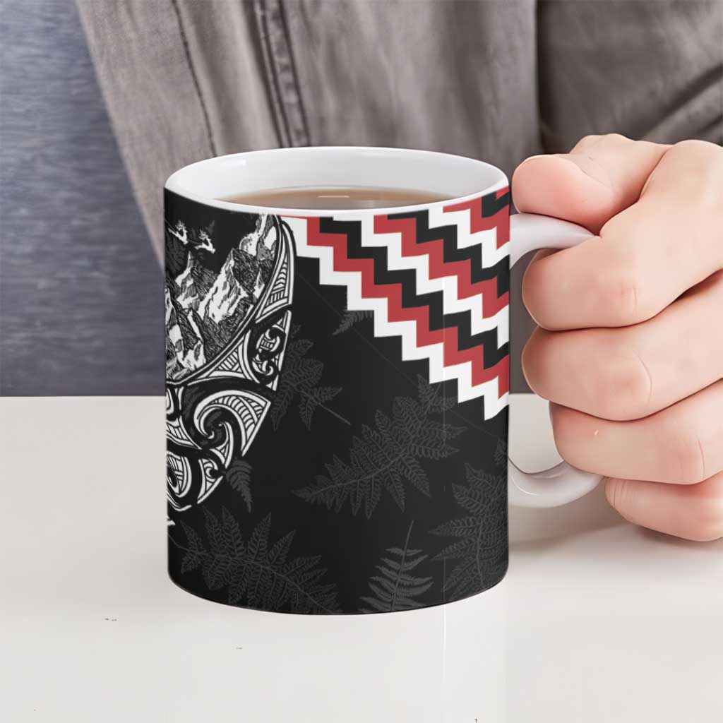 New Zealand Christmas Taniko Poutama Ceramic Mug Mountainscape Maori Fern - Vibe Hoodie