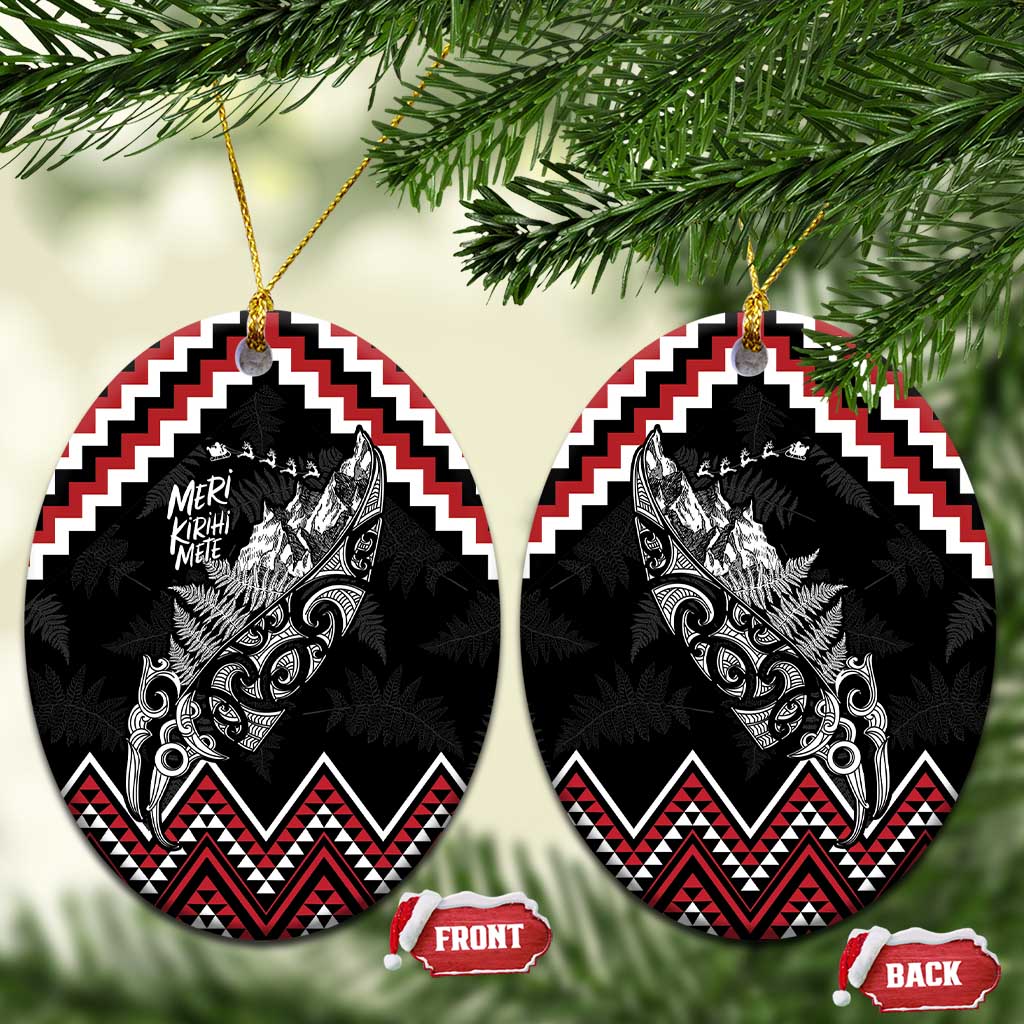 New Zealand Christmas Taniko Poutama Ceramic Ornament Mountainscape Maori Fern - Vibe Hoodie