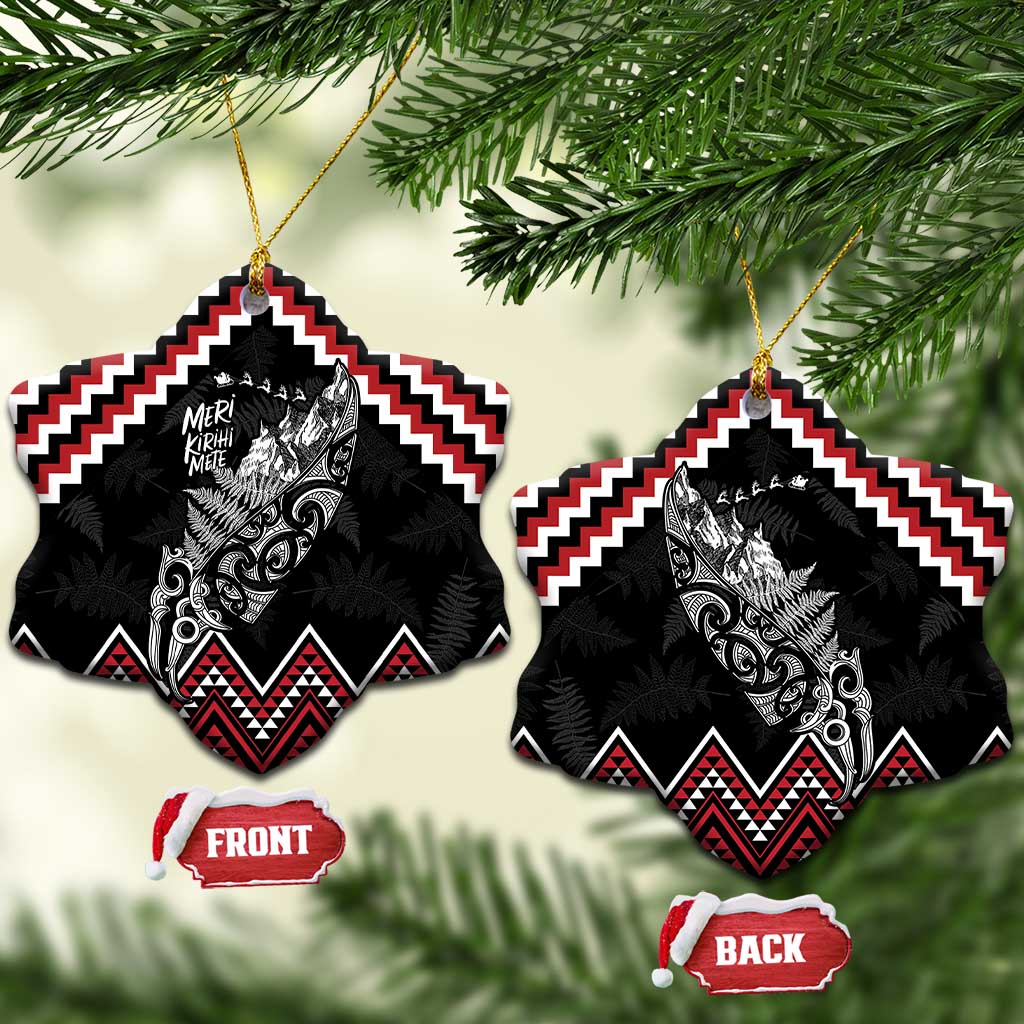 New Zealand Christmas Taniko Poutama Ceramic Ornament Mountainscape Maori Fern - Vibe Hoodie