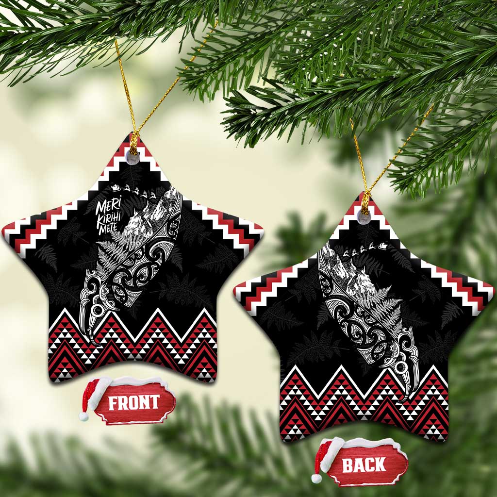 New Zealand Christmas Taniko Poutama Ceramic Ornament Mountainscape Maori Fern - Vibe Hoodie