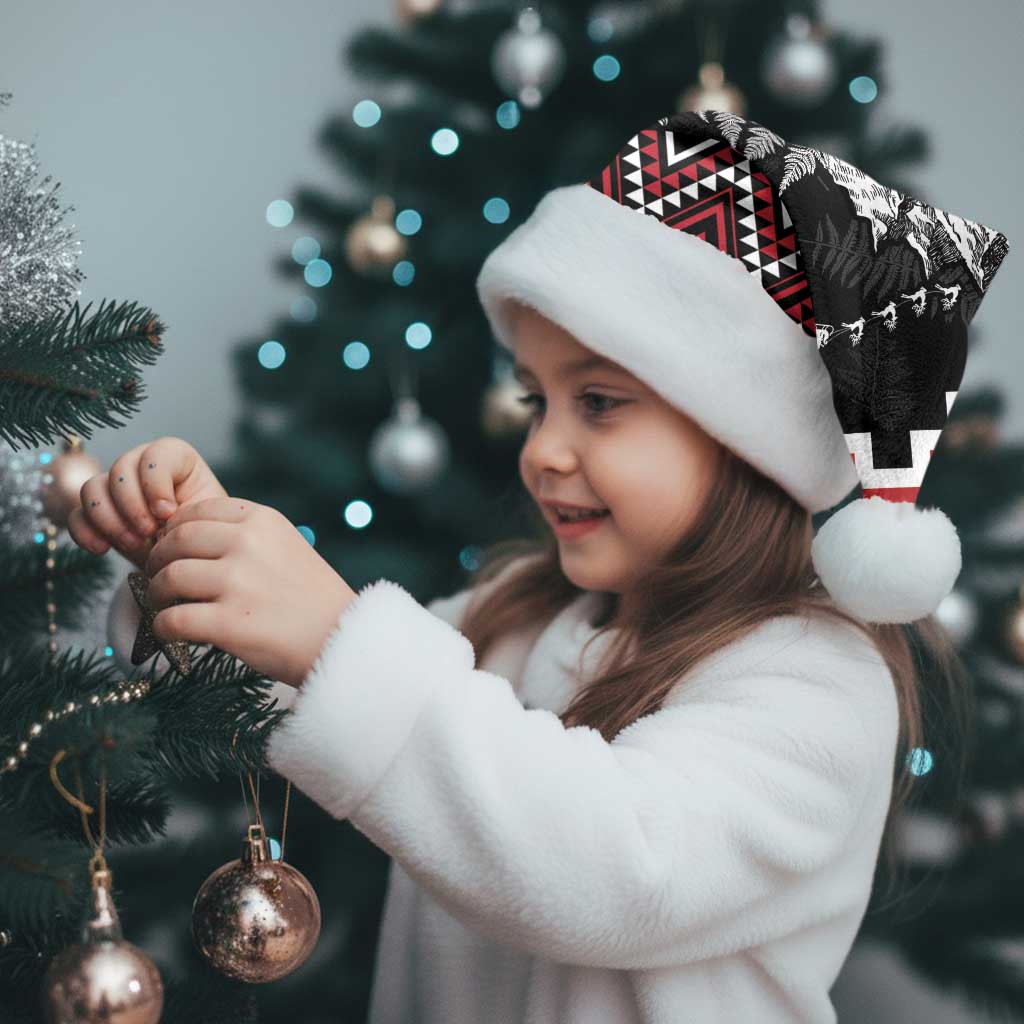 New Zealand Christmas Taniko Poutama Christmas Santa Hat Mountainscape Maori Fern - Vibe Hoodie