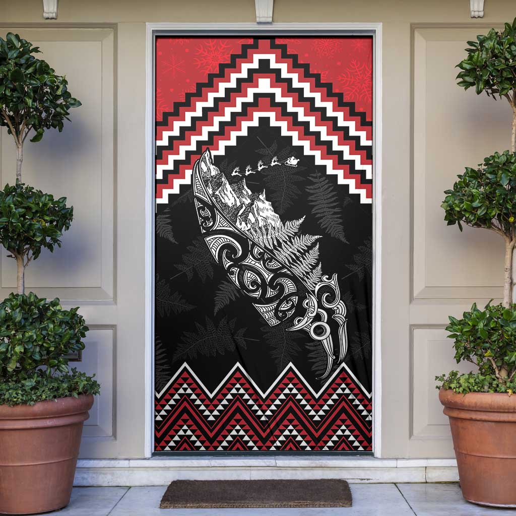 New Zealand Christmas Taniko Poutama Door Cover Mountainscape Maori Fern - Vibe Hoodie