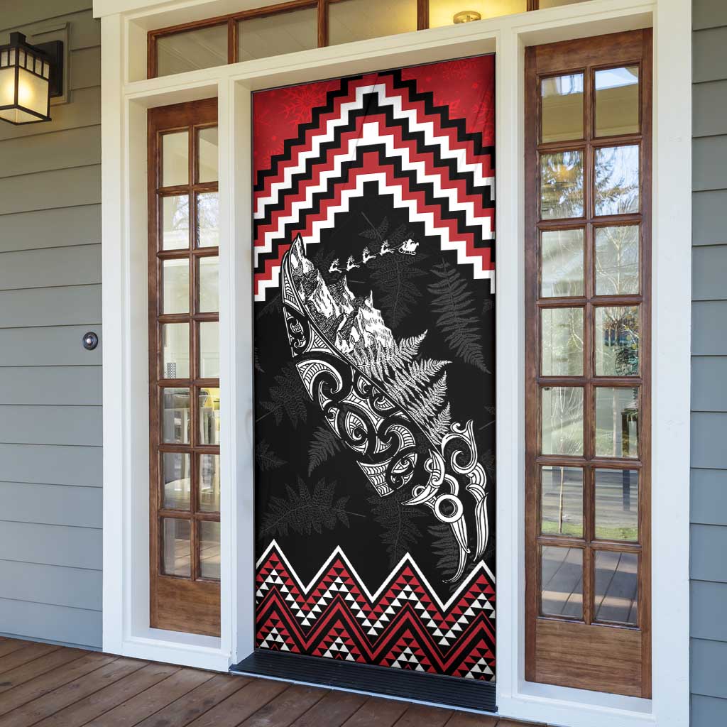 New Zealand Christmas Taniko Poutama Door Cover Mountainscape Maori Fern - Vibe Hoodie