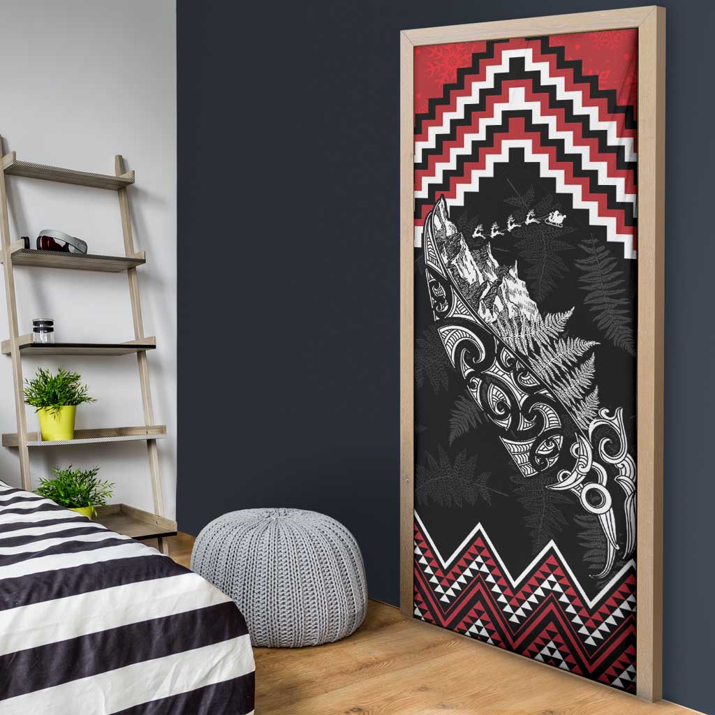 New Zealand Christmas Taniko Poutama Door Cover Mountainscape Maori Fern - Vibe Hoodie