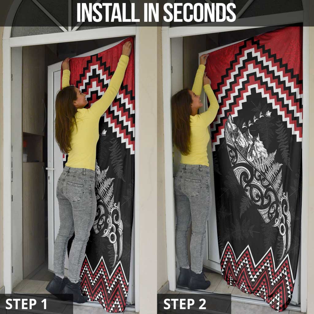 New Zealand Christmas Taniko Poutama Door Cover Mountainscape Maori Fern - Vibe Hoodie