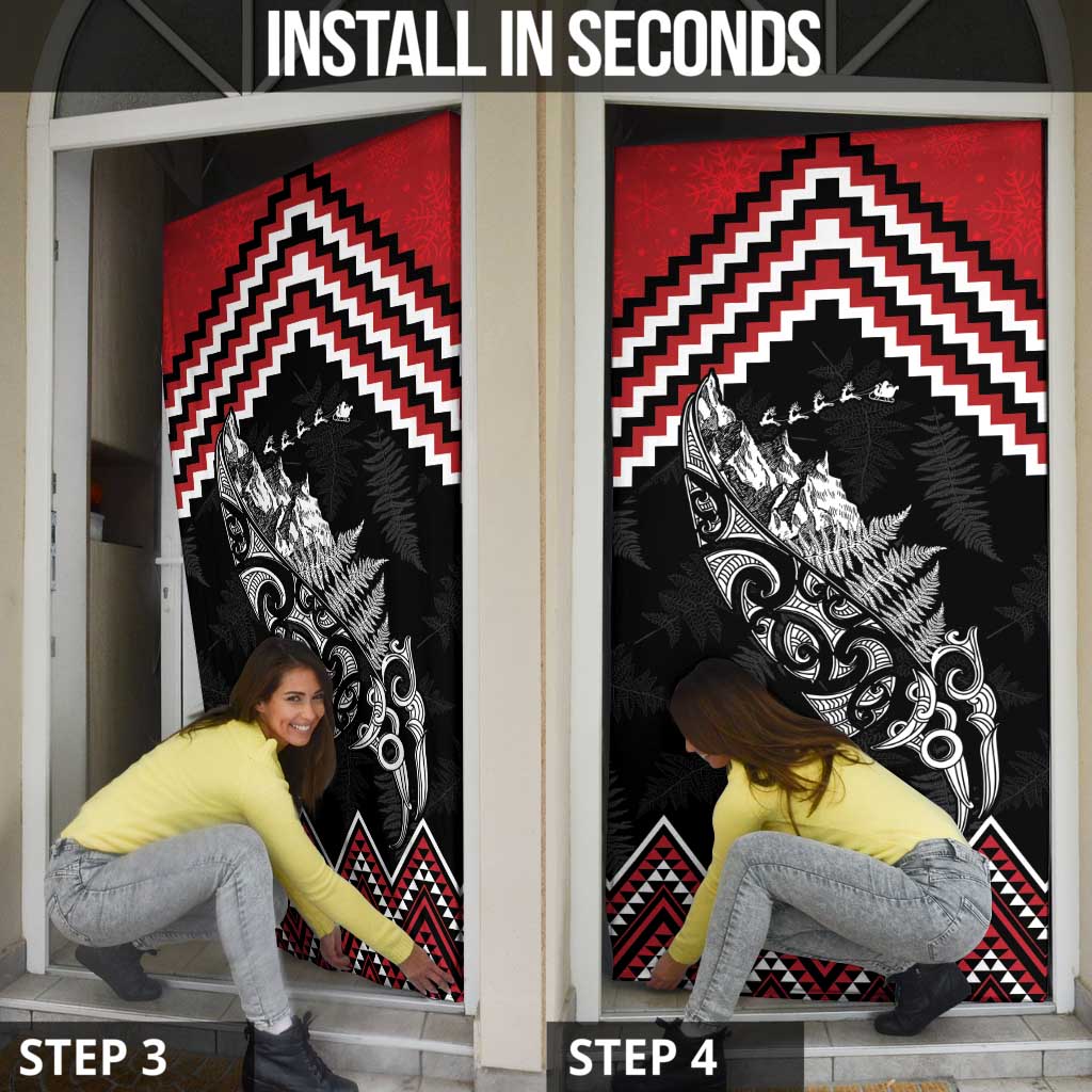 New Zealand Christmas Taniko Poutama Door Cover Mountainscape Maori Fern - Vibe Hoodie