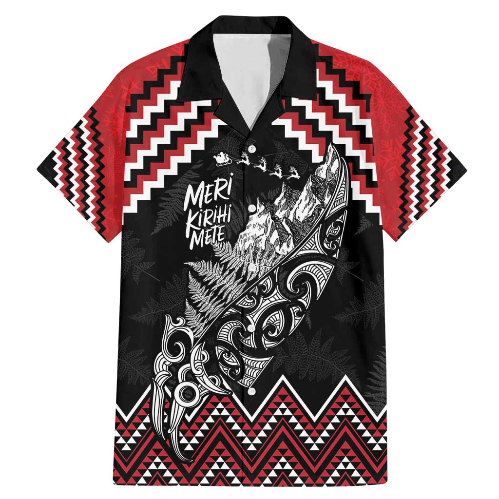 New Zealand Christmas Taniko Poutama Family Matching Mermaid Dress and Hawaiian Shirt Mountainscape Maori Fern - Vibe Hoodie