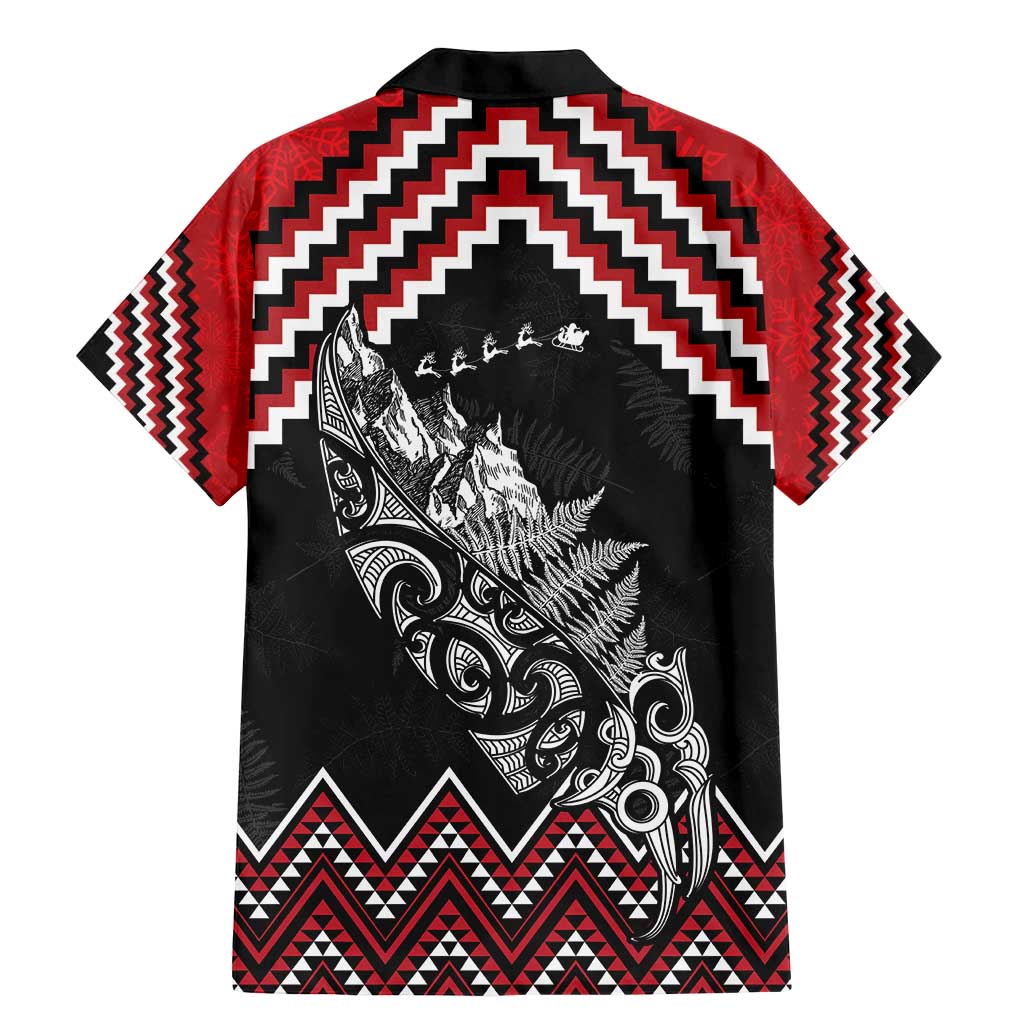 New Zealand Christmas Taniko Poutama Family Matching Mermaid Dress and Hawaiian Shirt Mountainscape Maori Fern - Vibe Hoodie