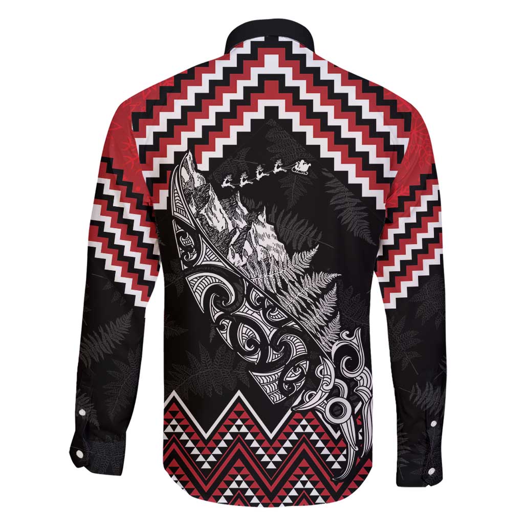 New Zealand Christmas Taniko Poutama Family Matching Short Sleeve Bodycon Dress and Hawaiian Shirt Mountainscape Maori Fern - Vibe Hoodie