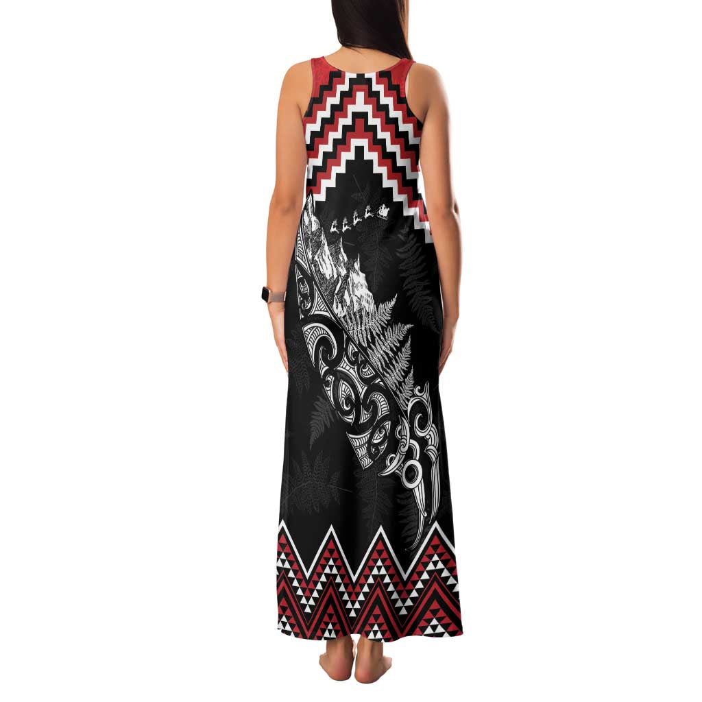 New Zealand Christmas Taniko Poutama Family Matching Tank Maxi Dress and Hawaiian Shirt Mountainscape Maori Fern - Vibe Hoodie