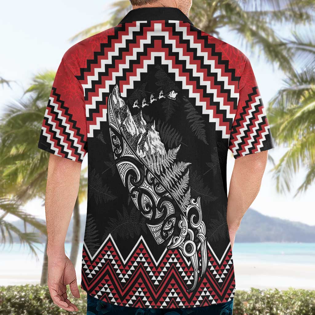 New Zealand Christmas Taniko Poutama Hawaiian Shirt Mountainscape Maori Fern - Vibe Hoodie