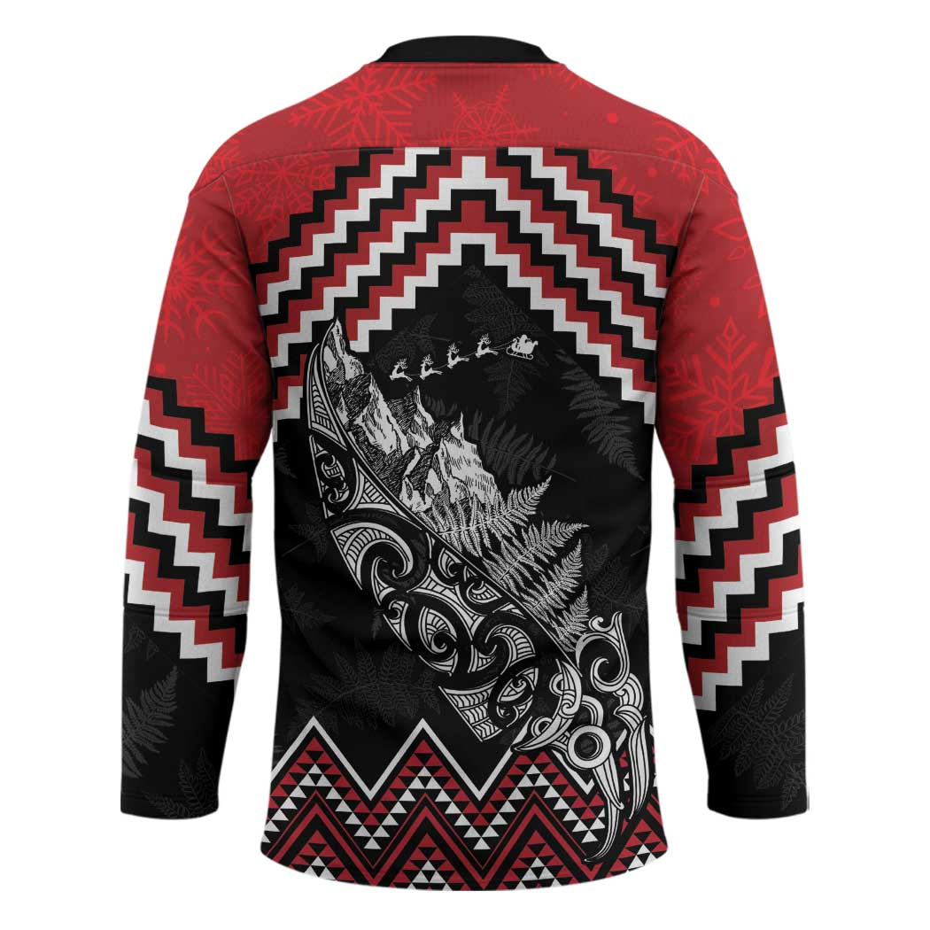 New Zealand Christmas Taniko Poutama Hockey Jersey Mountainscape Maori Fern - Vibe Hoodie