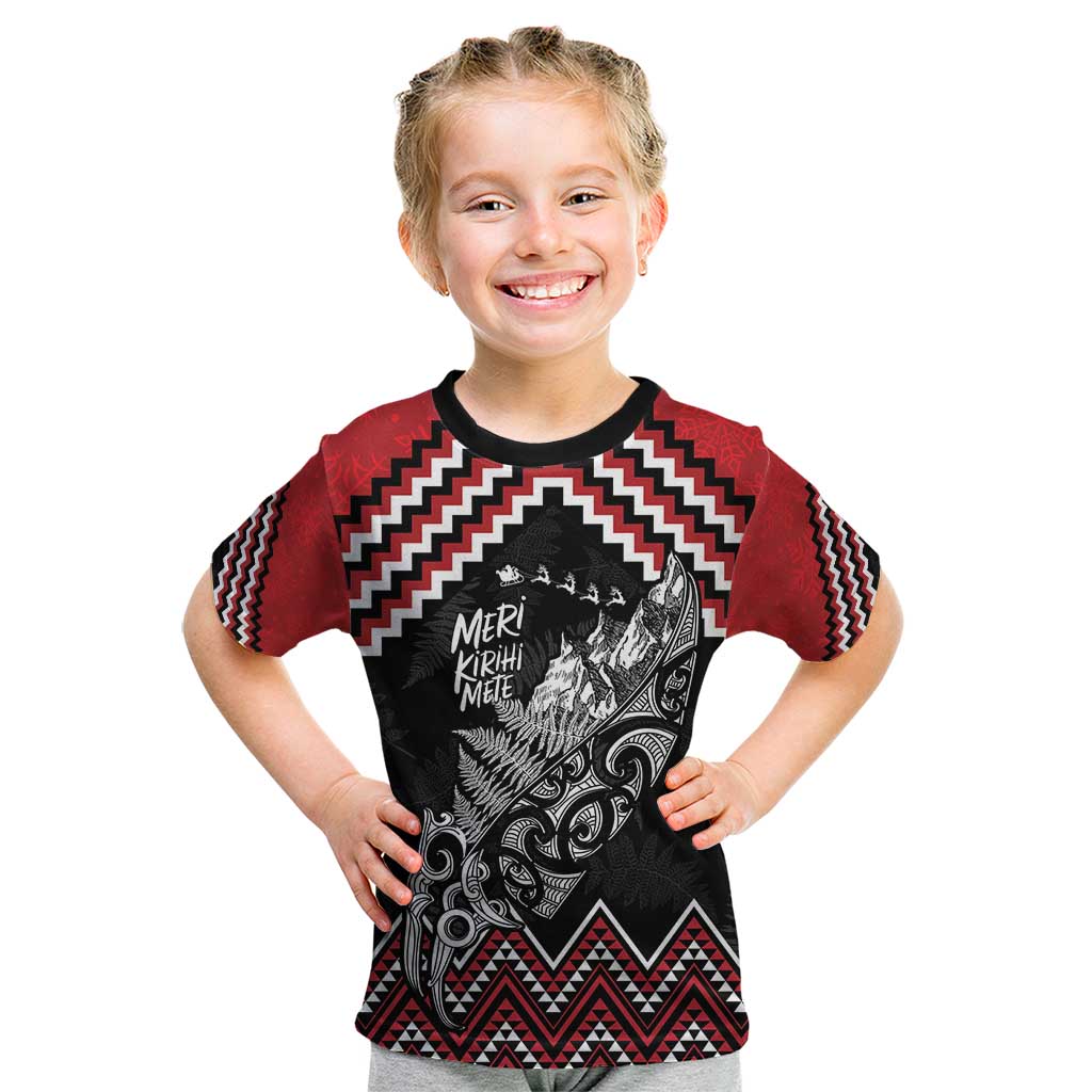 New Zealand Christmas Taniko Poutama Kid T Shirt Mountainscape Maori Fern - Vibe Hoodie