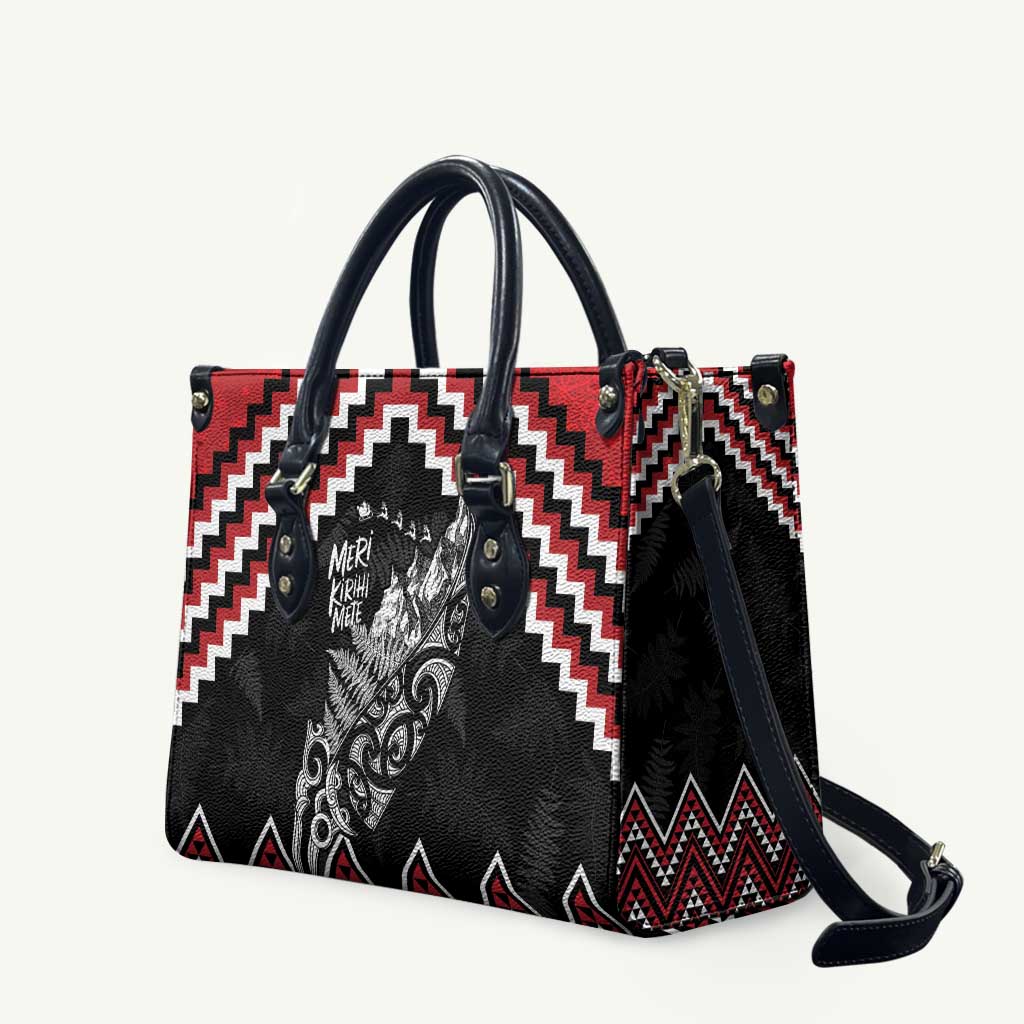 New Zealand Christmas Taniko Poutama Leather Bag Mountainscape Maori Fern - Vibe Hoodie