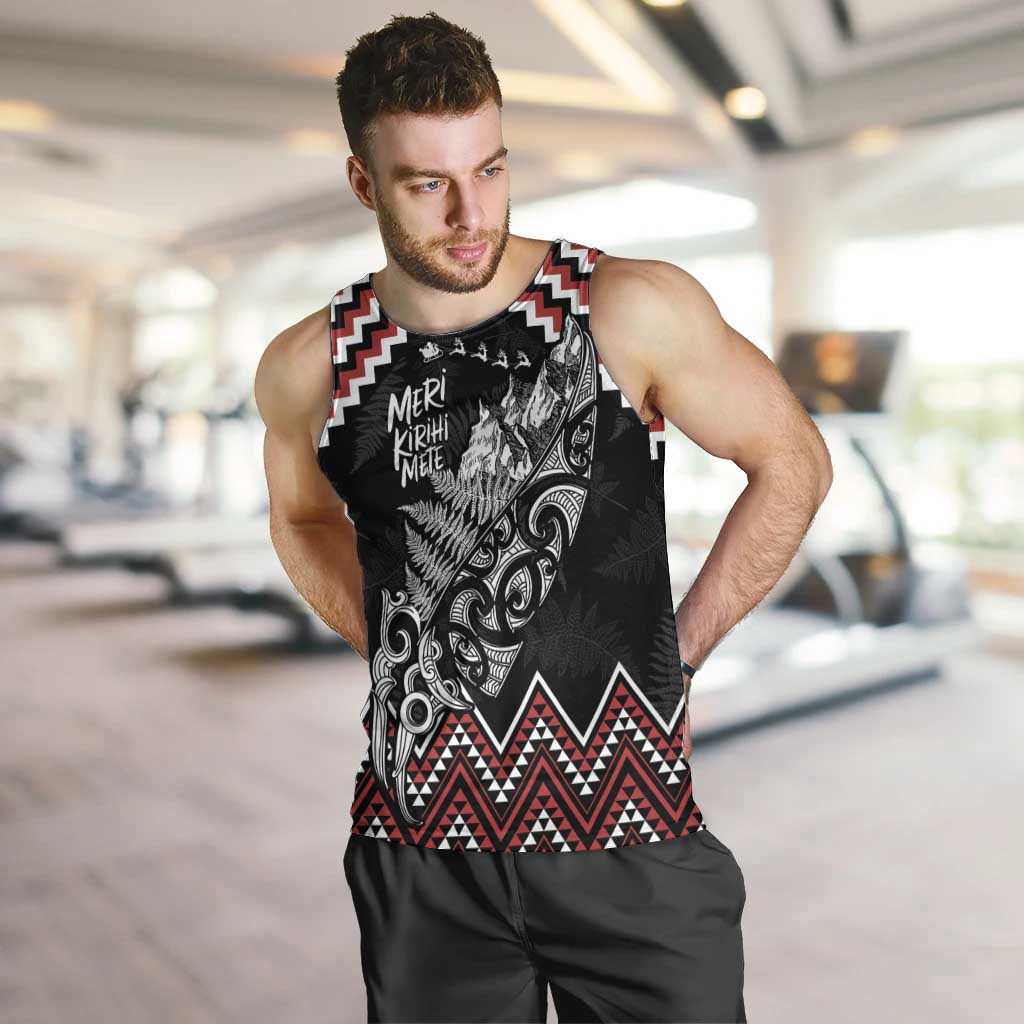 New Zealand Christmas Taniko Poutama Men Tank Top Mountainscape Maori Fern - Vibe Hoodie