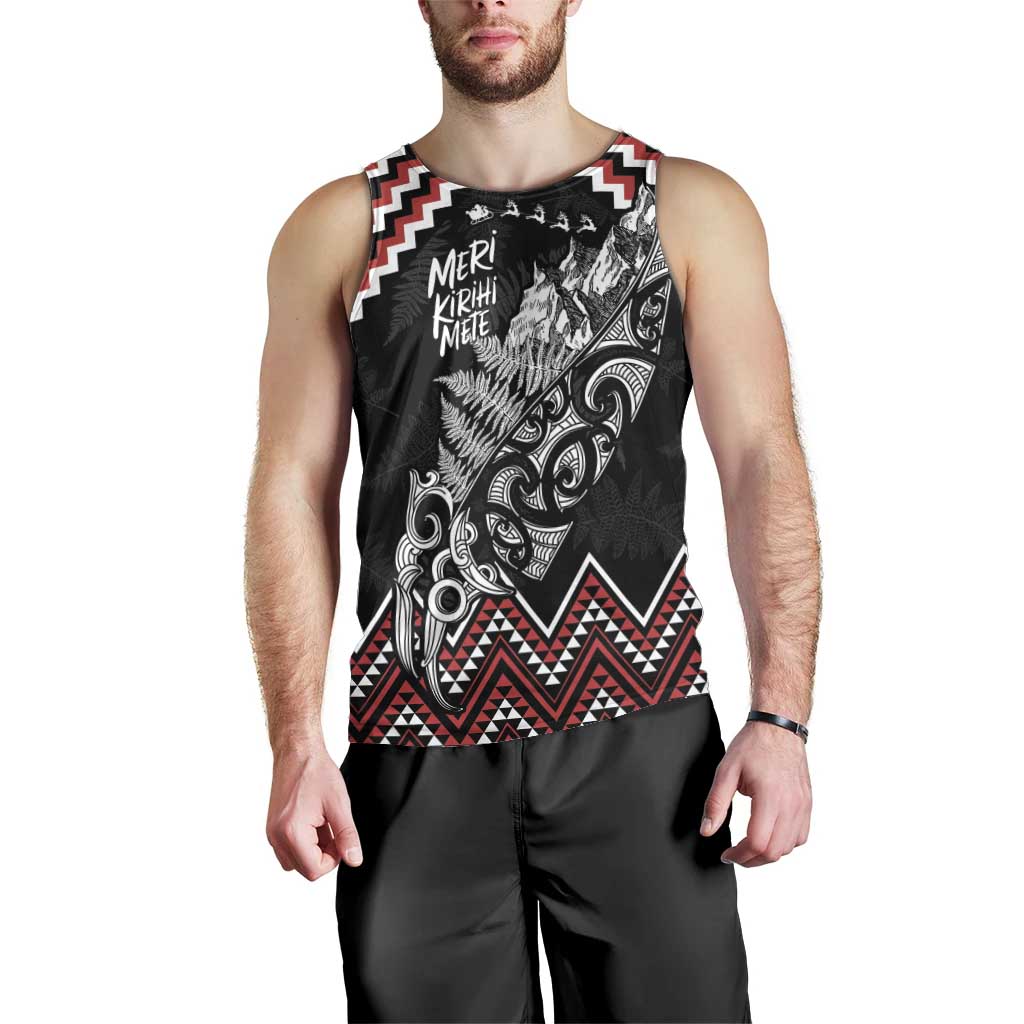 New Zealand Christmas Taniko Poutama Men Tank Top Mountainscape Maori Fern - Vibe Hoodie