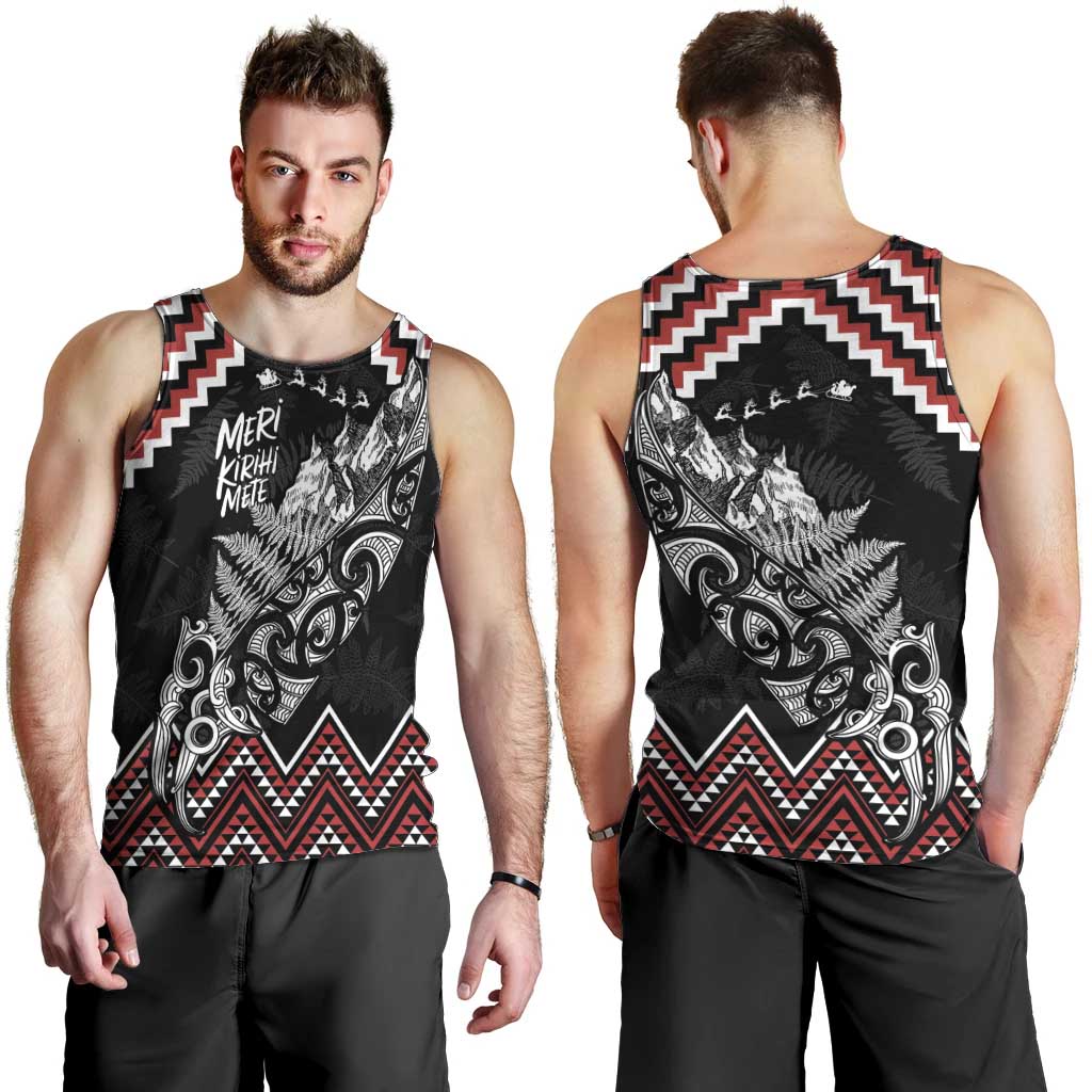 New Zealand Christmas Taniko Poutama Men Tank Top Mountainscape Maori Fern - Vibe Hoodie