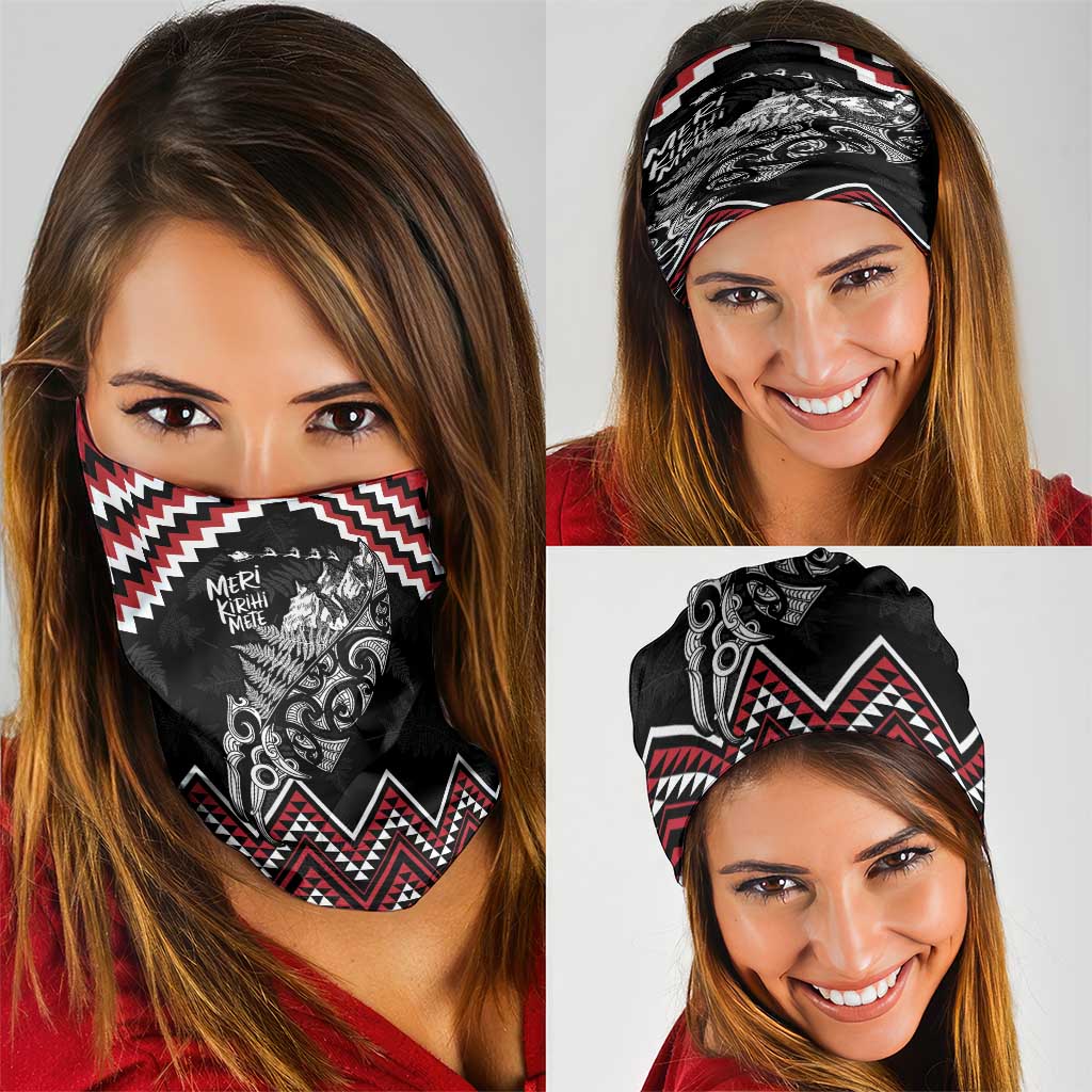 New Zealand Christmas Taniko Poutama Neck Gaiter Mountainscape Maori Fern - Vibe Hoodie